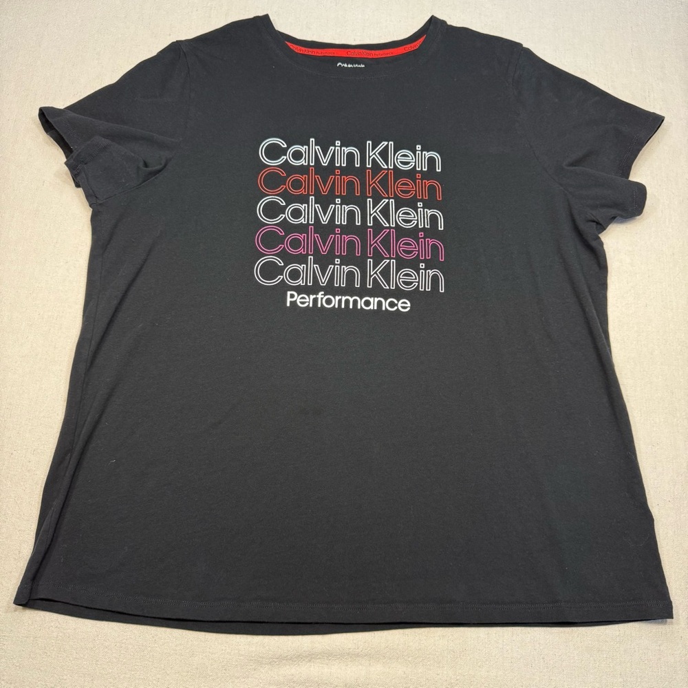 Calvin Klein Stretch Black Women’s  T-Shirt - Size 2X